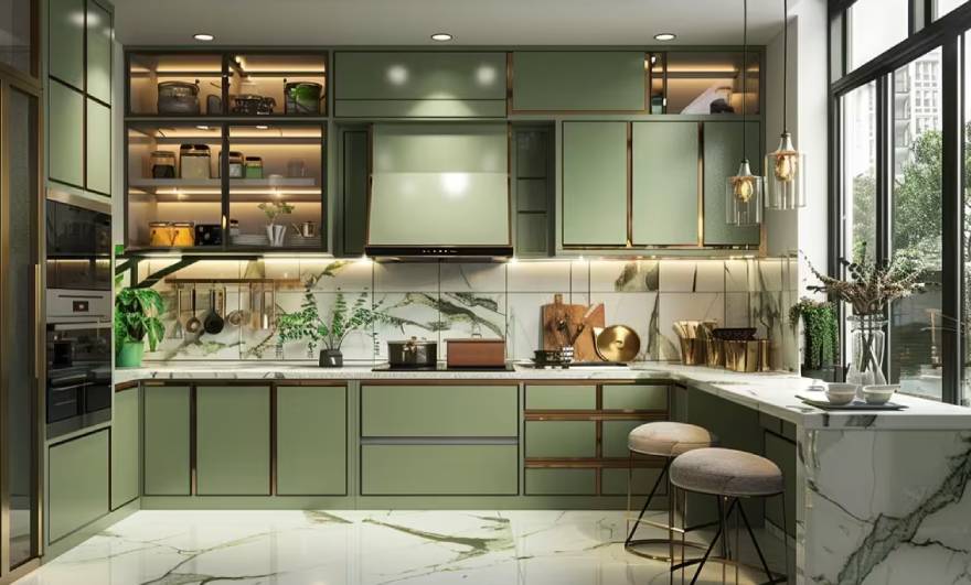 Brighten Your Space with Modern Kitchen Design :Stylish Lighting Ideas